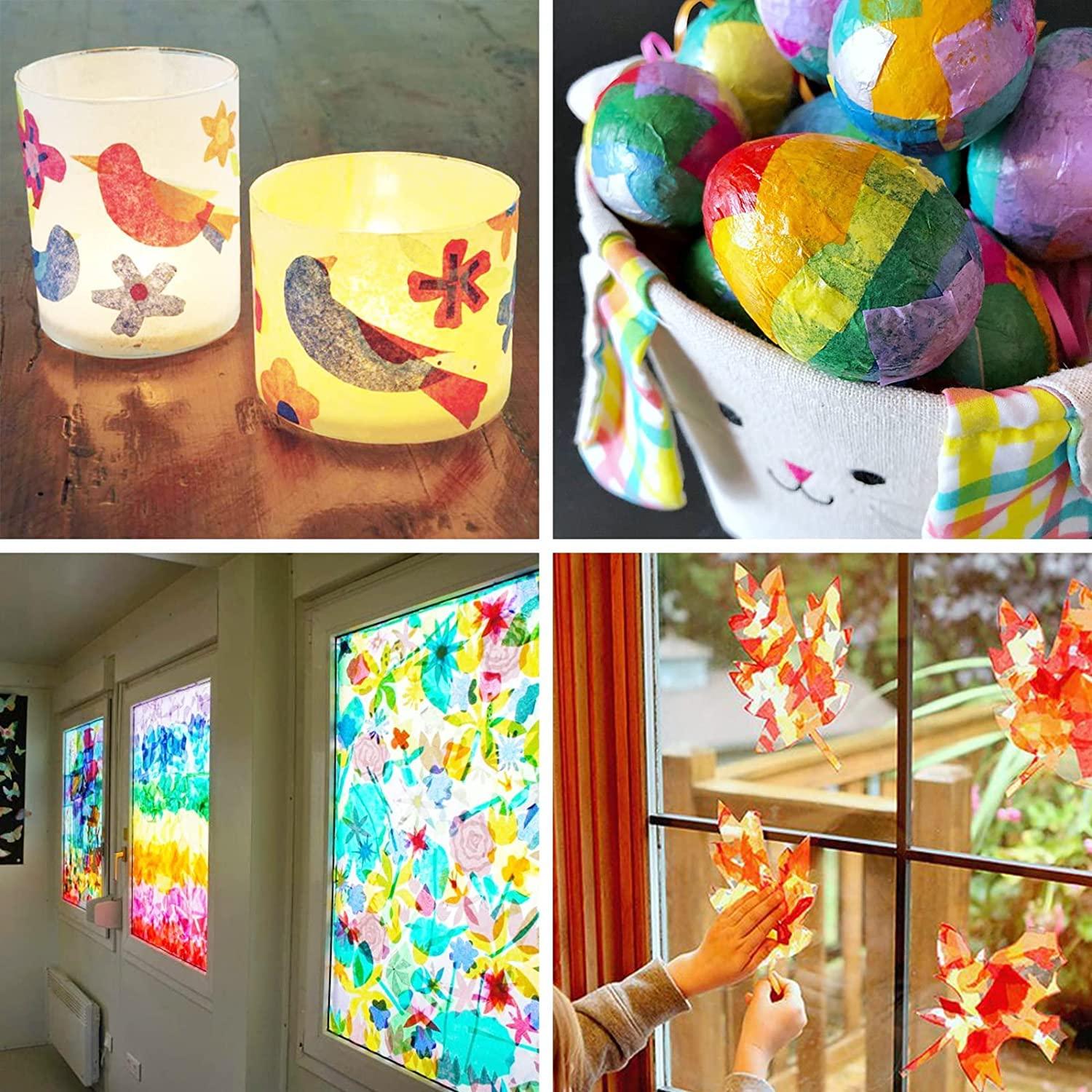 Simetufy 5760 Sheets Tissue Paper Bulk (2 Size) - 5400 Sheets 1 Inch Tissue Paper Square for Crafts & 360 Sheets A4 Tissue Paper, Colored Tissue Paper for Gift Wrapping