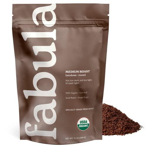 Fabula Fabula Organic Coffee Freshly Grounded - Medium and Half-Caff Medium - 2 Bag Bundle