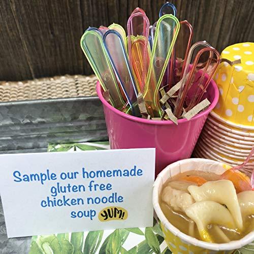 Outside the Box Papers Mini Taster Spoons - Clear Plastic - Blue, Pink, Green, Yellow, Orange - 150 Pack by Outside the Box Papers