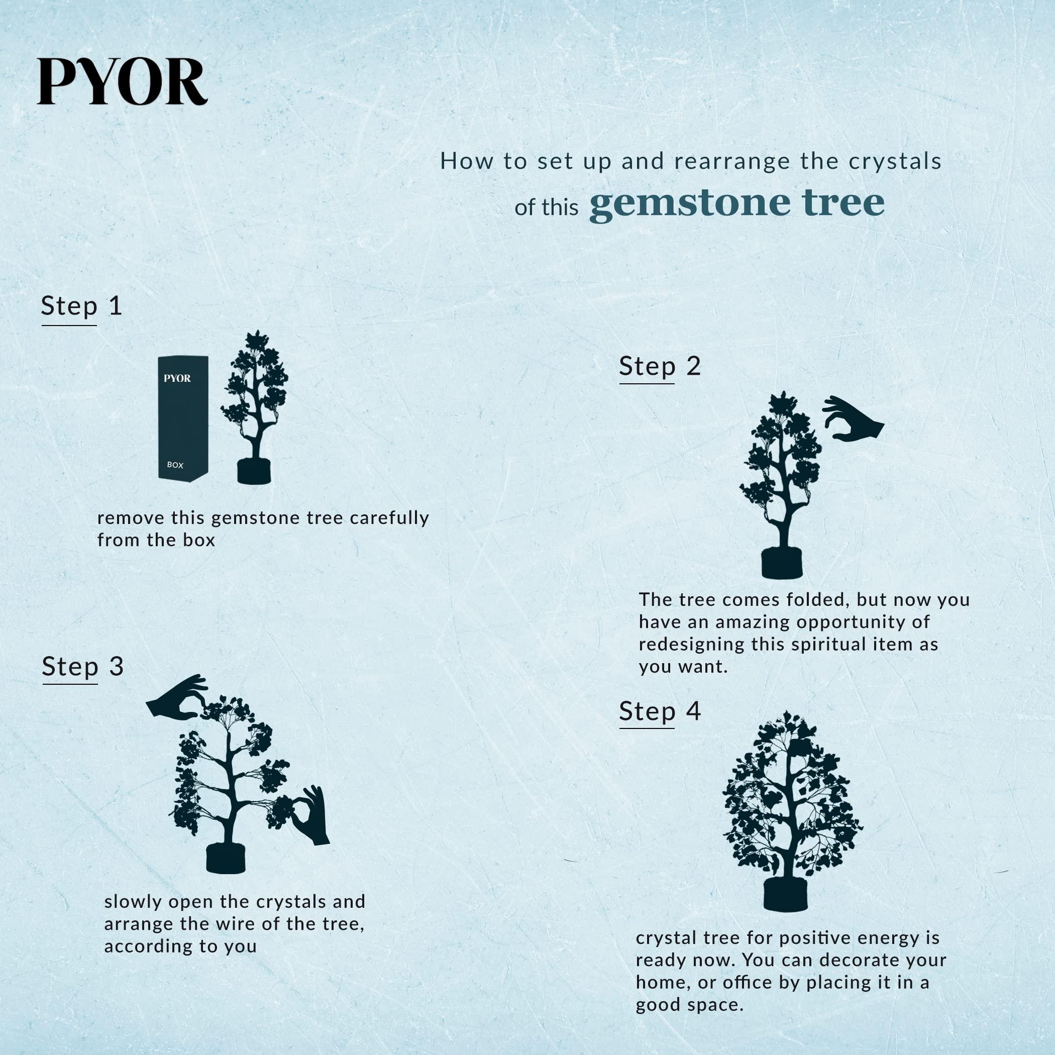 PYOR Chakra Tree, Chakra Stones, Crystal Tree, Gifts for Women, Stones and Crystals, Spiritual Decor, Crystal Pocket Angels, 7 Chakra Tree, Crystal Angel Figurines, Gem Tree, Meditation Accessories