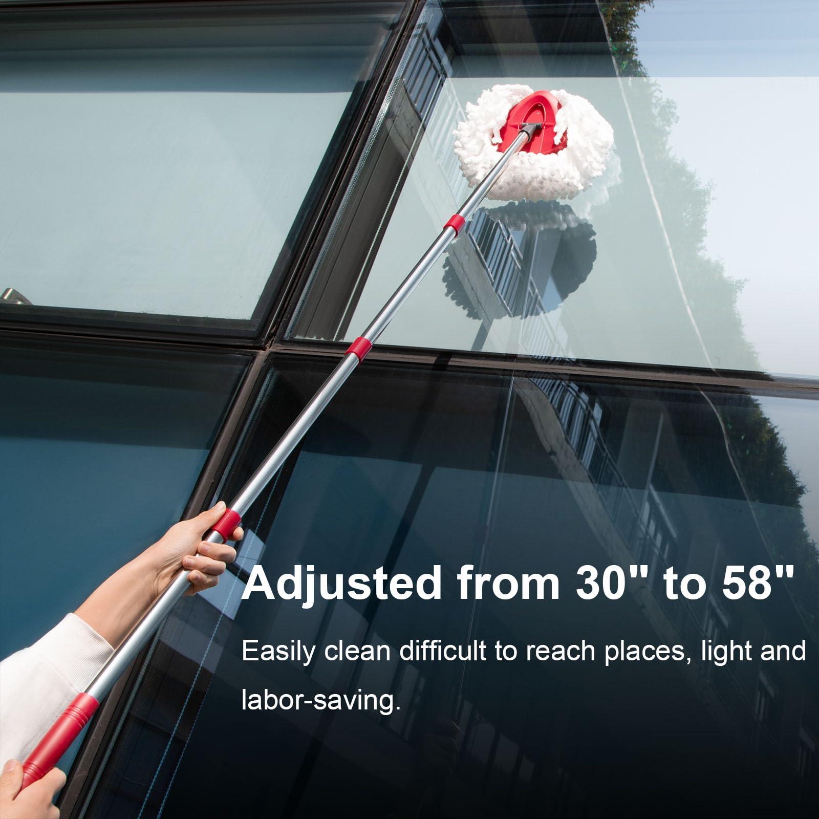 TIDYKITC TIDYKITC Mop Replacement Handle Compatible with Ocedar Mop Head and Broom, 4-Section 30\" to 58\" Spin Mop Stick Compatible with O Cedar Mop Replace Base (Mop Base&Refill not Included)