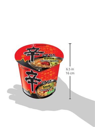 Nongshim Nongshim Gourmet Spicy Shin Instant Ramen Noodle Cup, 6 Pack, Chunky Vegetables, Premium Microwaveable Ramen Soup Mix