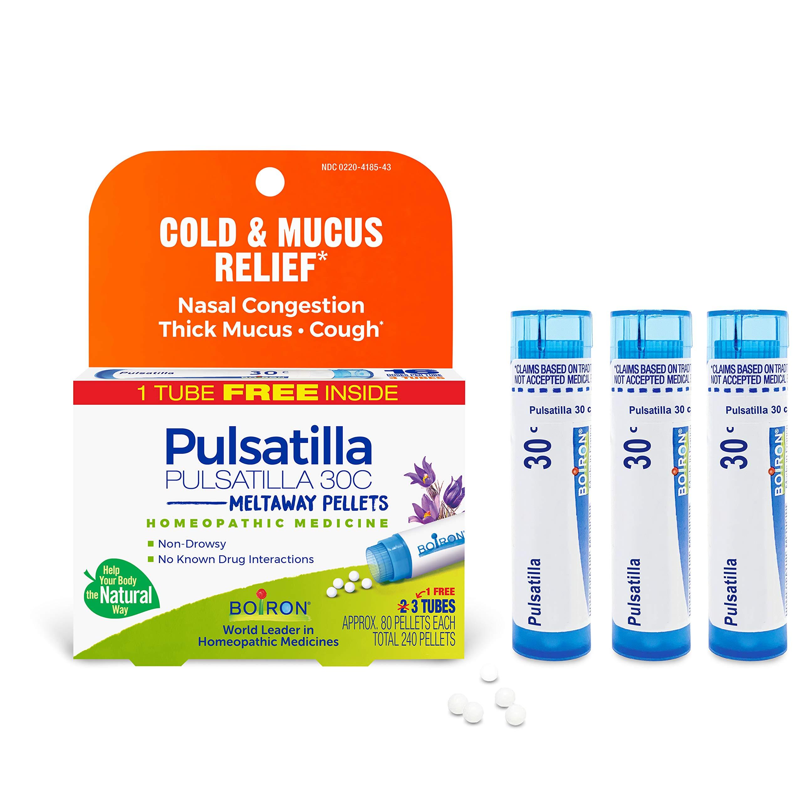 Boiron Boiron Pulsatilla 30C Nasal Congestion Relief (240 Pellets) + Hepar Sulphuris Calcareum 30 Cough Medicine (80 Pellets)