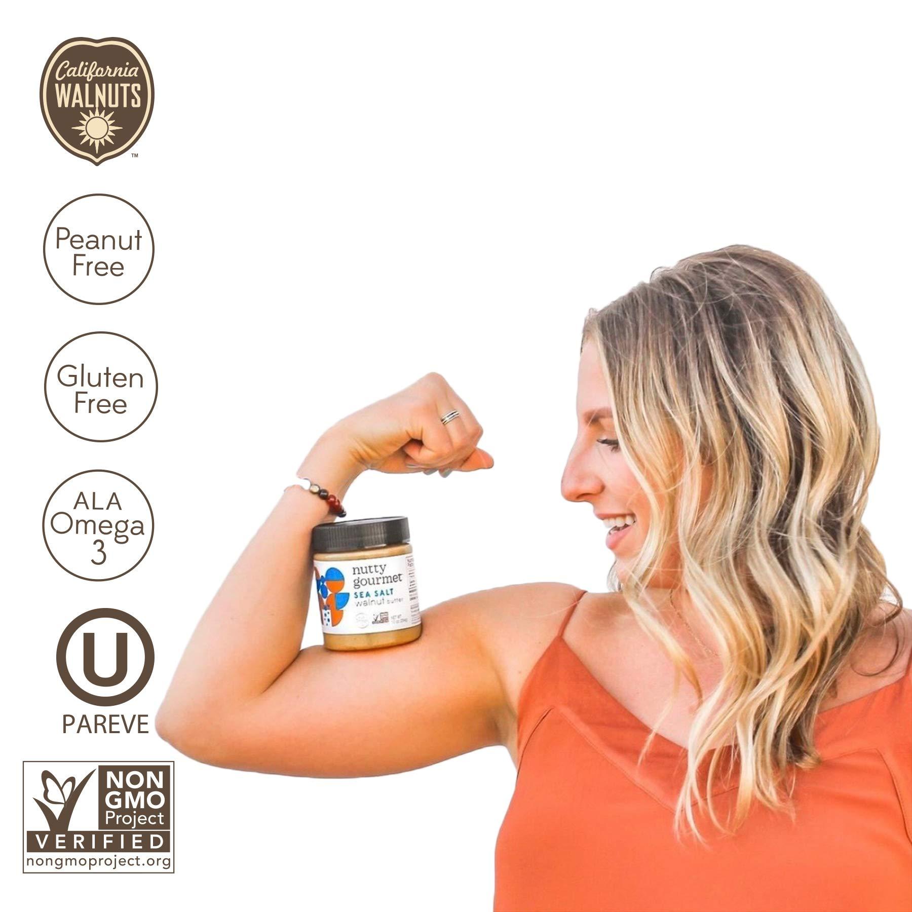 The Nutty Gourmet Nutty Gourmet Organic Walnut Butter - Raw Nut Butter - No Added Sugar - Unsalted - All Natural - Peanut Free - Vegan - California Grown Walnuts - Keto Snack - Gluten Free (10oz, 1 Pack)