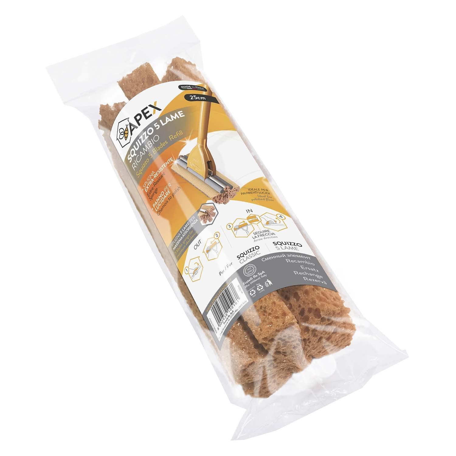 APEX LEGENDS Apex Refill Sponge for Squizzo 5 Blades Mop, Beige, 25 x 30 x 30 cm