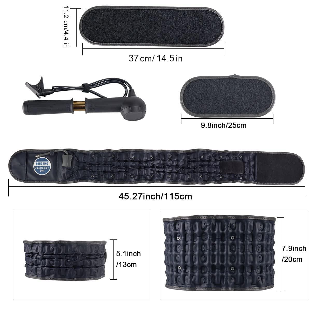 HONGJING HONGJING Decompression Back Belt Fits 29-60 Waist Inflatable Back Support Brace for Lower Back Pain Relief