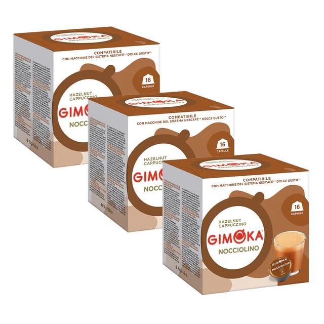 Gimoka Gimoka Dolce Gusto Compatible Hazelnut Cappuccino x16 Coffee Pods (Pack of 3, Total 48 Pods)