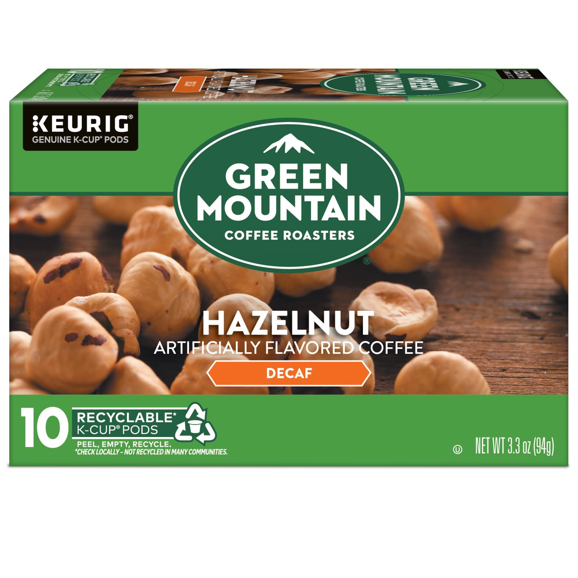 Green Mountain Coffee Roasters Green Mountain Coffee Roasters Hazelnut Decaf Keurig Single-Serve K-Cup pods, Light Roast Coffee, 60 Count (6 Packs of 10)