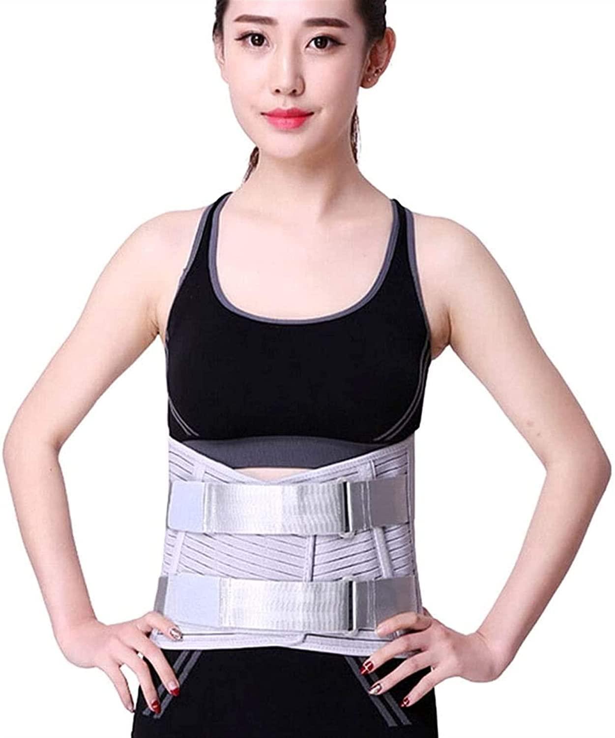 SJHY Lumbar Support Belt Back Brace Lumbar Support Belt,Physical Therapy Posture Corrector Arthritis Pain Relief Sciatica Scoliosis for Women and Men Back Braces (Color : Silver, Size : Large)