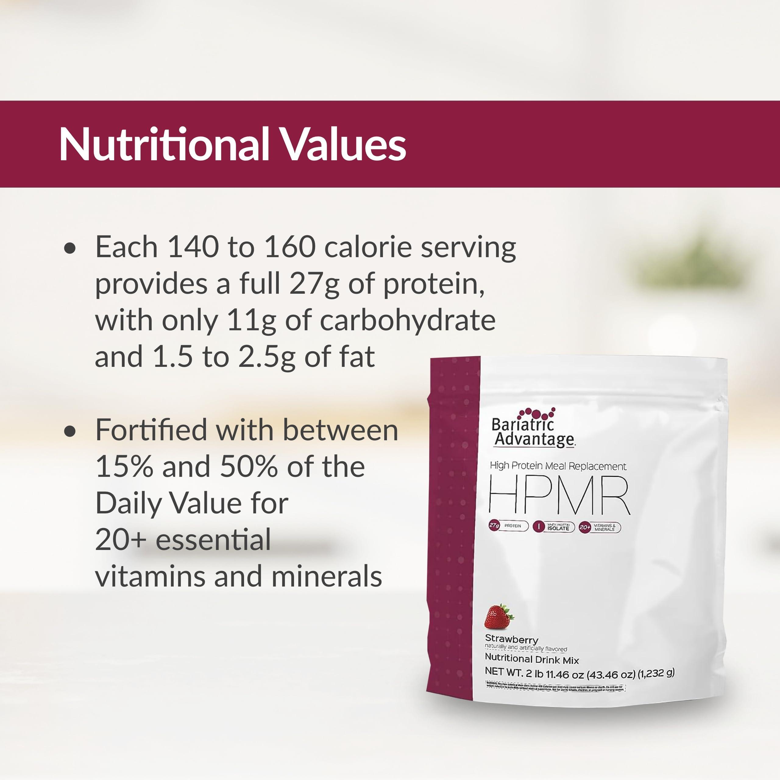 Bariatric Advantage Bariatric Advantage High Protein Meal Replacement Drink Mix, Protein Powder Whey Isolate for Gastric Bypass and Sleeve Gastrectomy Patients, 27g Protein, Lactose Free - Strawberry - 28 Servings