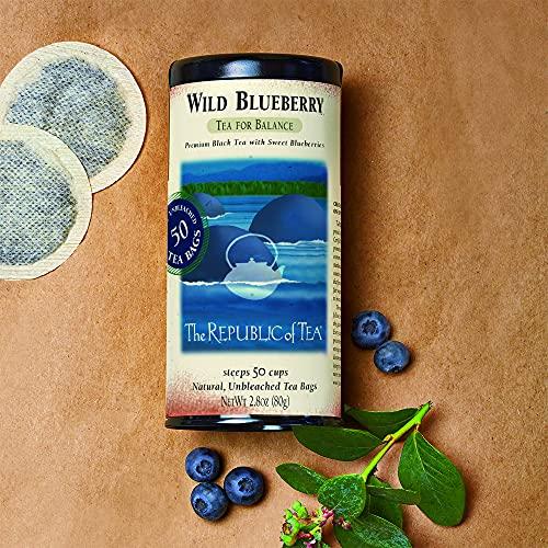 The Republic of Tea The Republic of Tea Wild Blueberry Black Tea, 50 Tea Bags, Rich Natural Blueberry Fine Black Tea