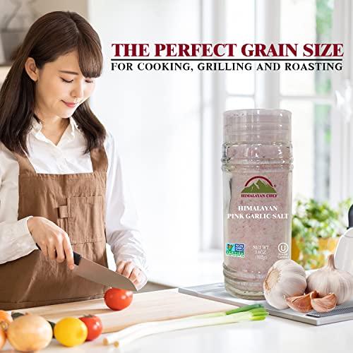Himalayan Chef Himalayan Chef Himalayan Pink Garlic Salt -3.6 Oz (Pack of 1), Small Grinder of Garlic Salt Seasoning, Natural & Certified