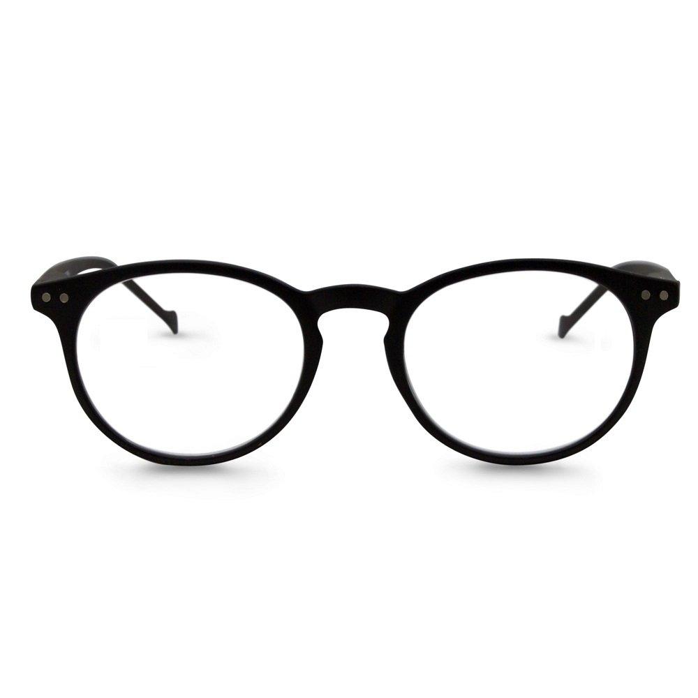 Incredible Bargains The Classic Flexible Readers, Unisex Round Full Frame Reading Glasses + 1.50 Black