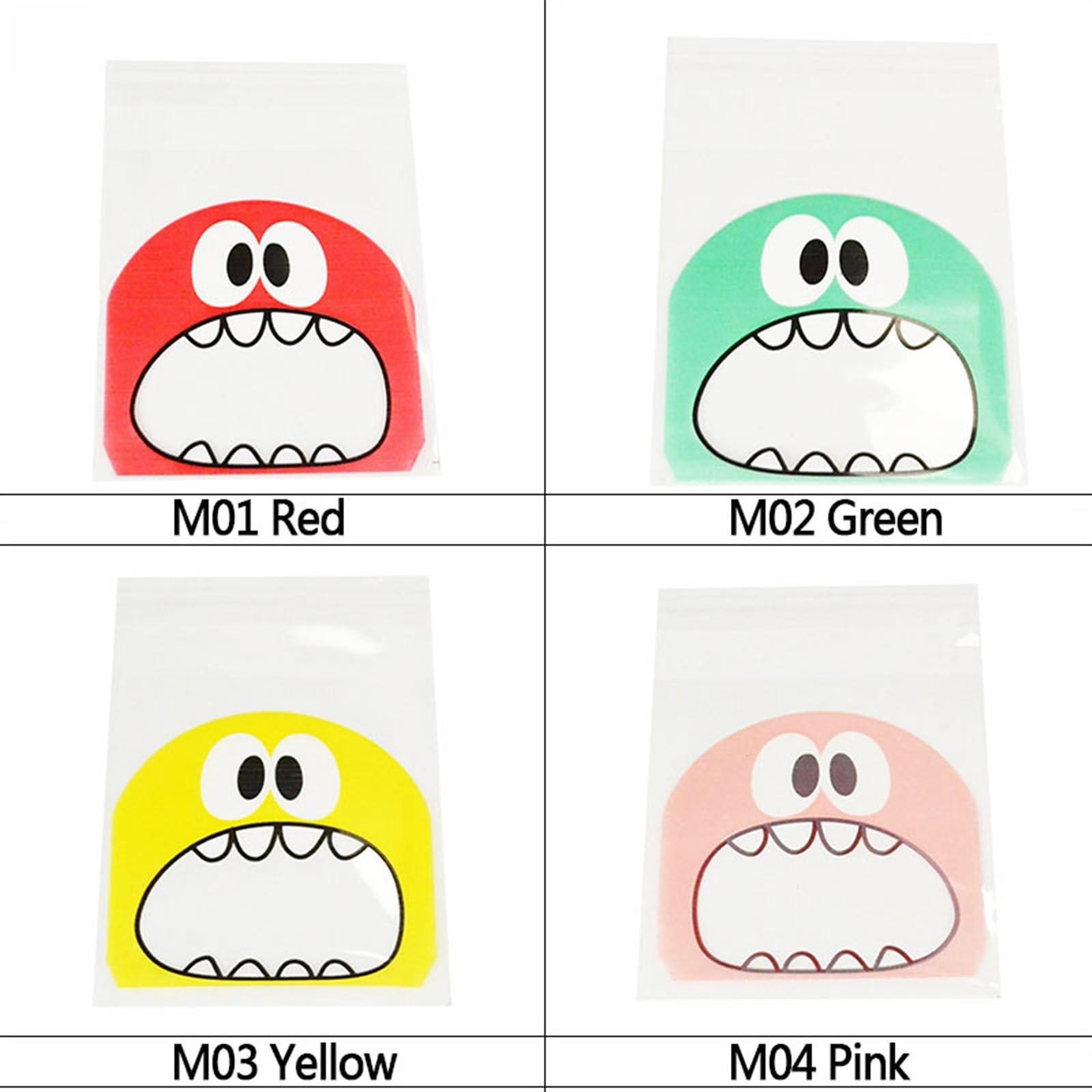 HMLTD Christmas Gifts Boxes Surprise Gift Box 50/100pcs Cute Monster Sharp Teeth Plastic Bags Xmas Gift Packaging Bags Wedding Candy Bag OPP Bags Birthday Easter Party Decor Gift Boxes for Presents, Shirt,