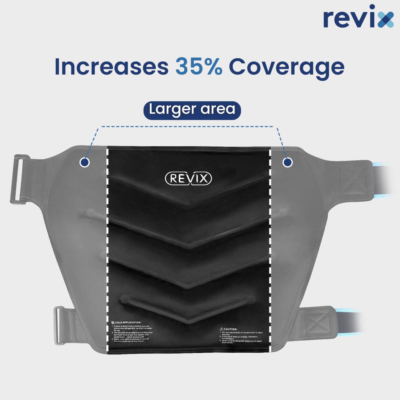 REVIX REVIX Extra Large Hip Ice Pack Wrap After Surgery, Reusable Gel Cold Pack for Hip Replacement Recovery, Sciatic Nerve, Cold Therapy Hip Flexor Compression Wrap, Black