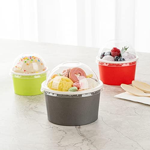 Restaurantware LIDS ONLY: Dome-Shaped Lids, 50 Transparent Plastic Lids For 12 Ounce Coppetta To Go Cups - Cups Sold Separately, Disposable, Clear Plastic Dessert Cups Lids, For Dessert Takeaways- Restaurantware