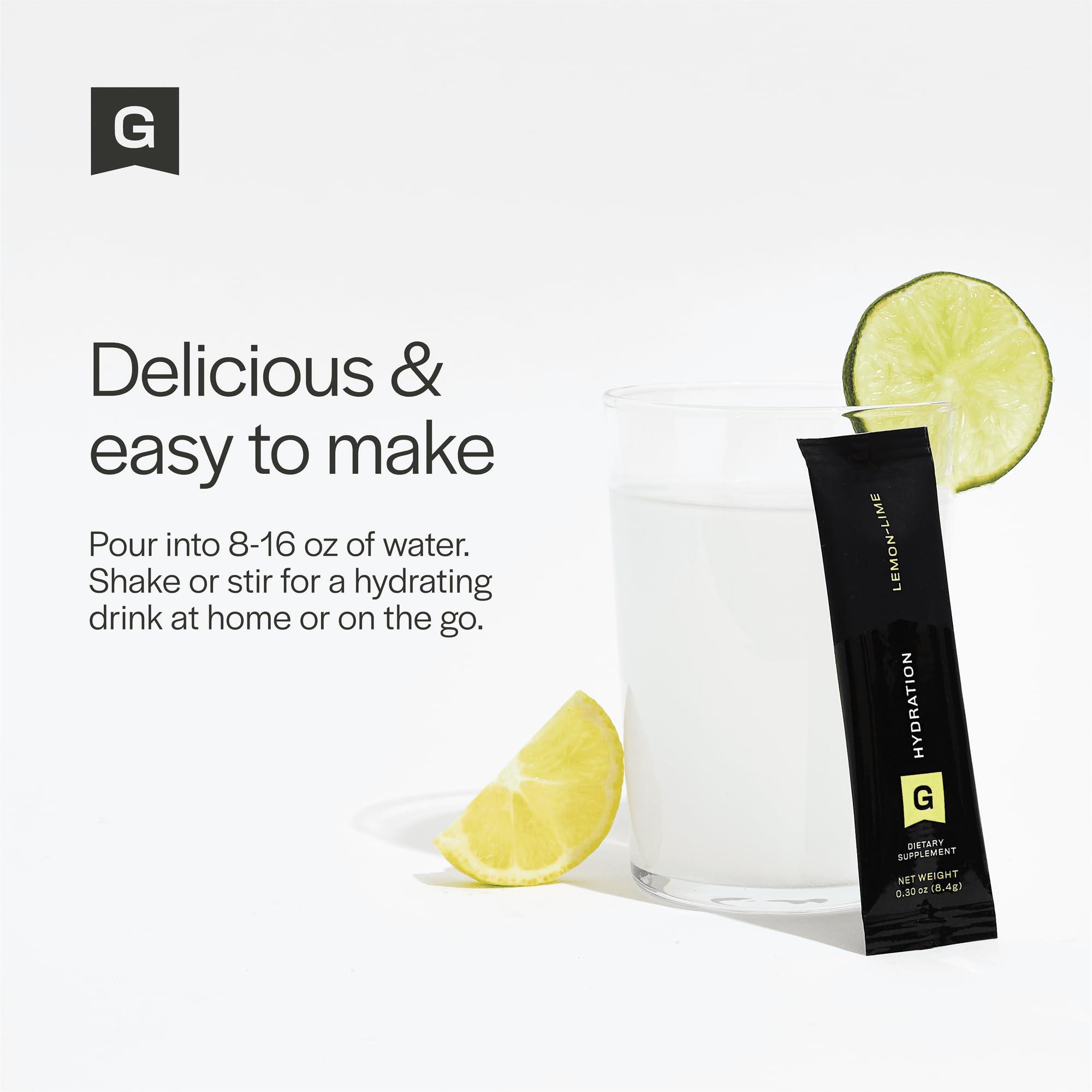 Gainful Gainful Hydration + Caffeine Packets with Key Electrolytes Magnesium & Sodium + L Theanine, Low Sugar Drink Mix, Lemon Lime, 21 Sticks