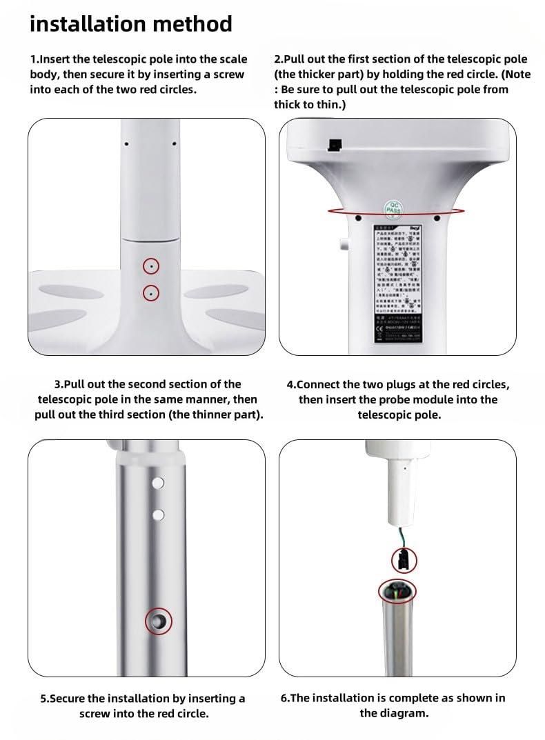 Sufeasdf Height Scale, Ultrasonic Measurement, Body Fat Analyzer, Backlit LCD, Telescopic Design, Rust Resistant, Voice Output, Automatic Weighing, BMI Display, Durable ABS, Precision Measurement