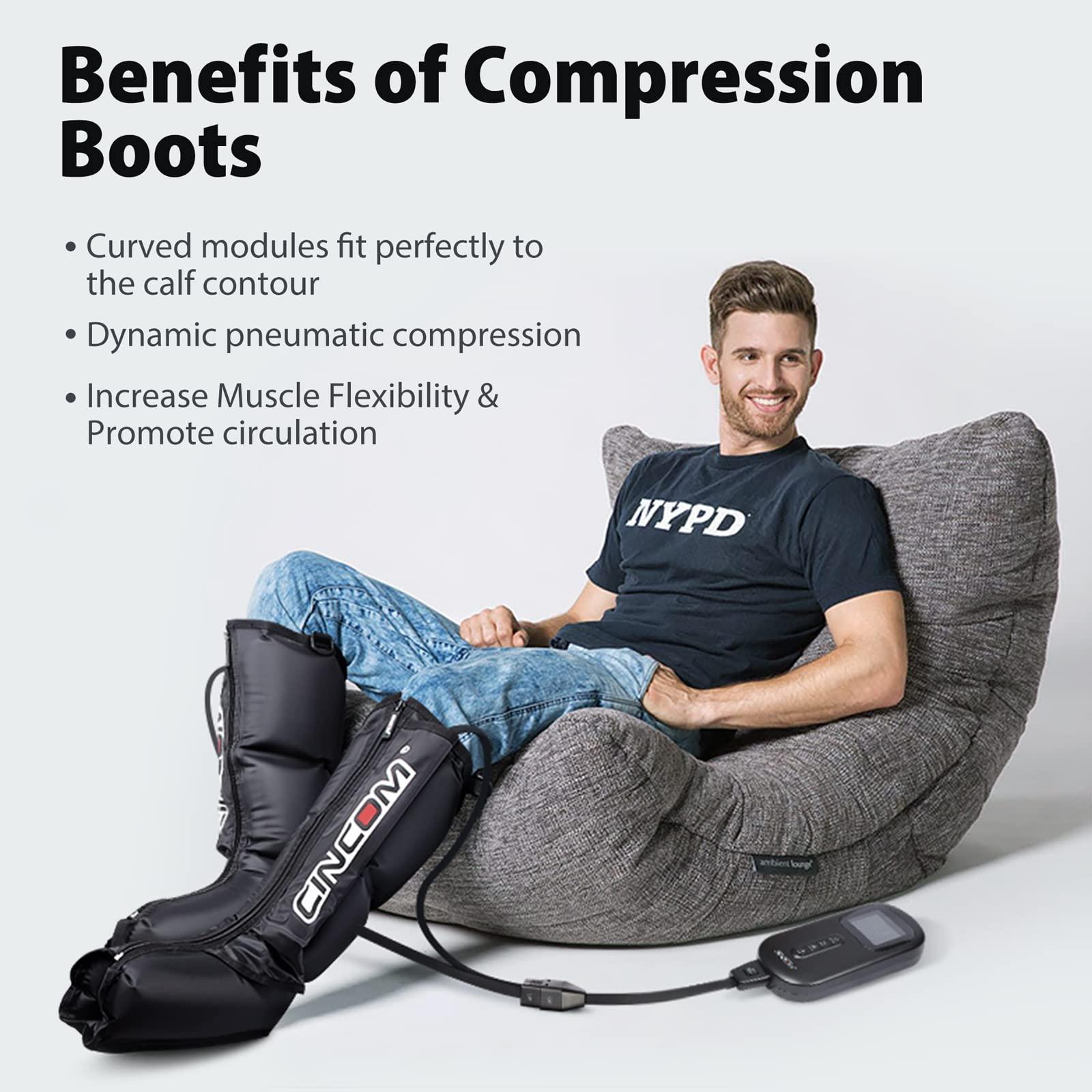 CINCOM CINCOM Leg Massager for Circulation and Pain Relief, Air Compression Boots Helpful for Relaxation, Swelling and Edema Gifts for Mom and Dad Athletes Recovery - FSA HSA Eligible
