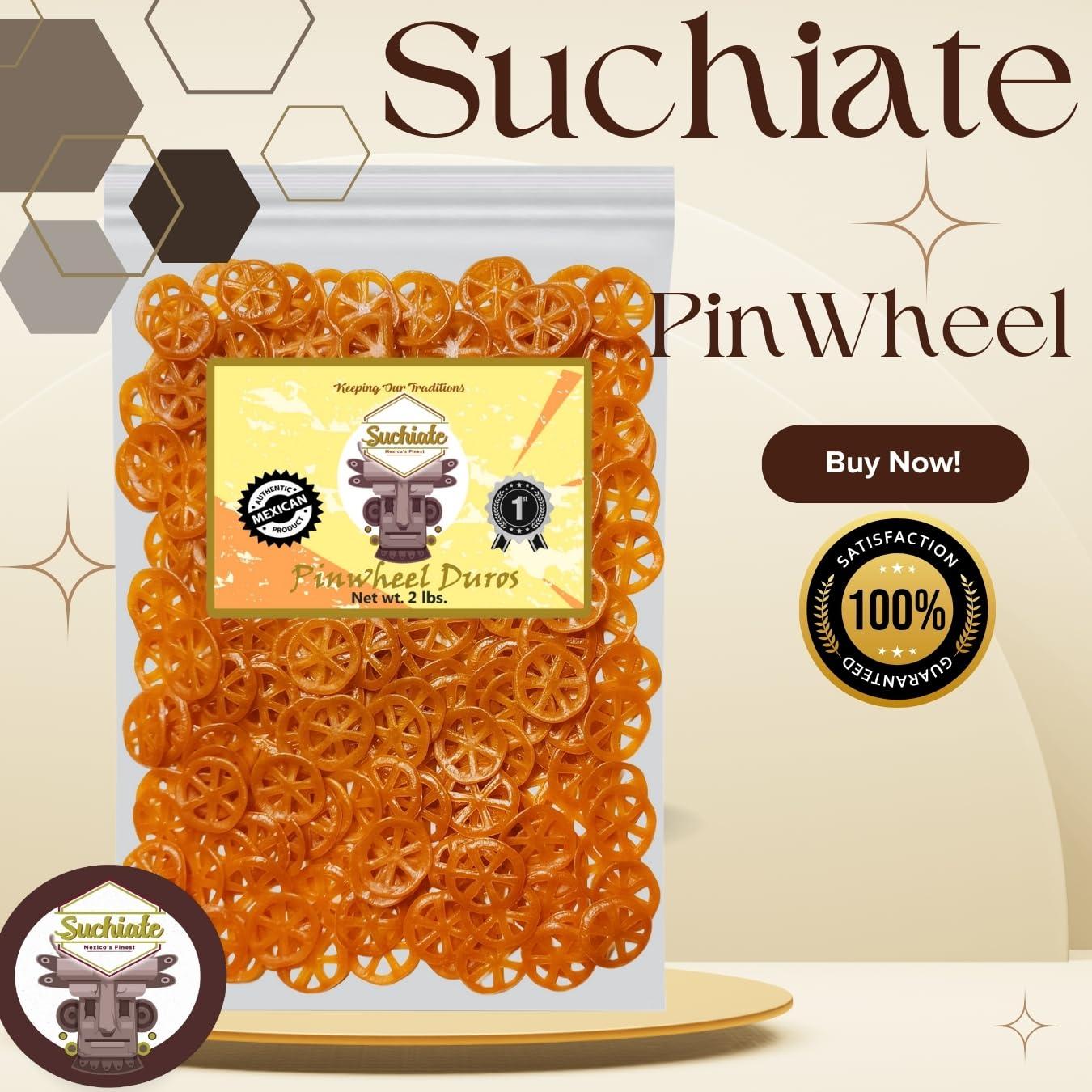 SUCHIATE MEXICO\'S FINEST Mexican Duritos Wheat Snacks Fried Snacks - Chicharrones de Harina (1 Pound Pinwheels/Ruedas (Pack of 1))