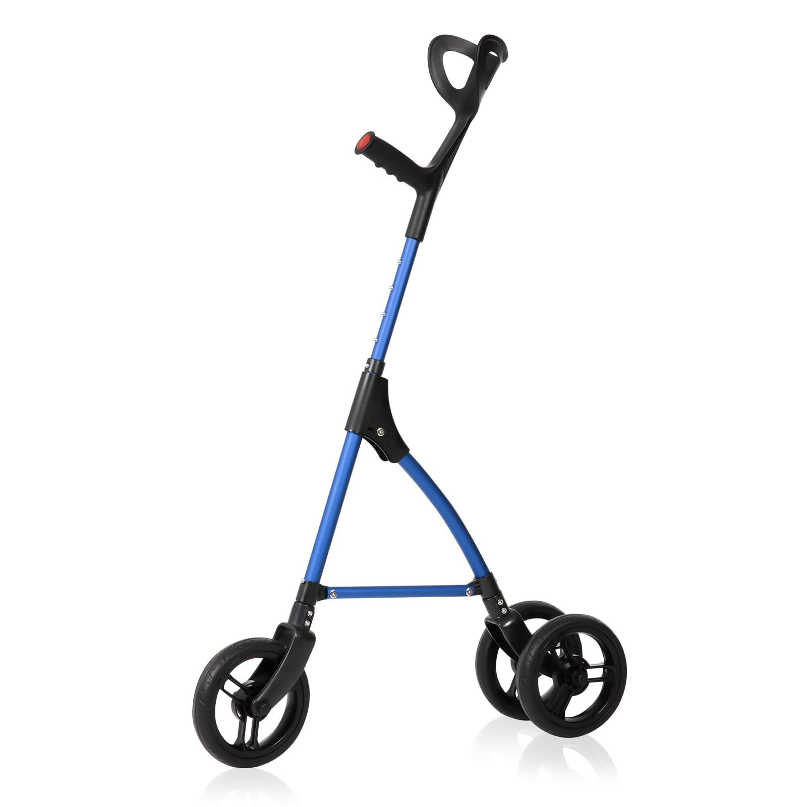 DAILYLIFE DAILYLIFE Rollator Walker for Seniors & Caregivers - Steerable Cane with 7.5" Wheels, Adjustable Height, Folding Design, Lightweight Aluminum Frame - Blue
