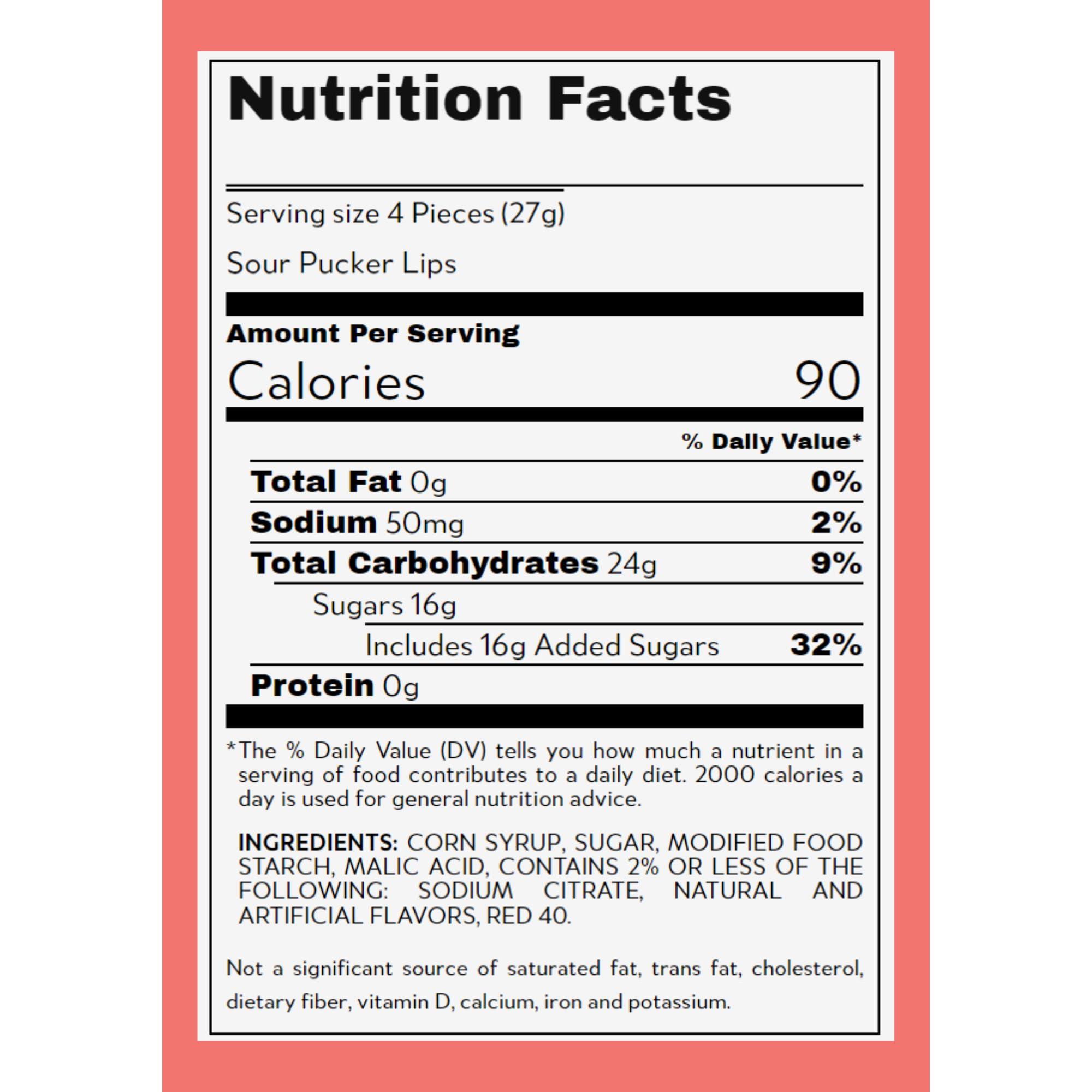 Needzo Sour Pucker Lips, Strawberry, Watermelon, and Cherry Flavored Gummy Candies, Pink and Red Chewy Lip Candy Bulk Bag 5 Pounds