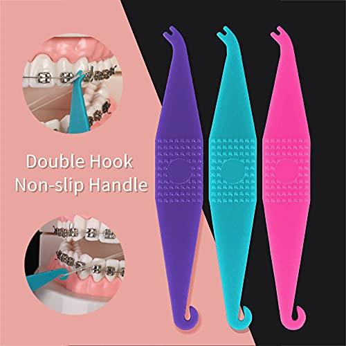PISSION 50 Pack Braces Rubber Band Tool Dental Elastic Rubber Bands Placers for Braces Disposable Plastic Orthodontic Elastic Placers (50 Count)