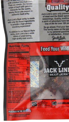 Jack Link's Jack Link's Beef Jerky, Peppered, 3.25-Ounce Bags (Pack of 4)