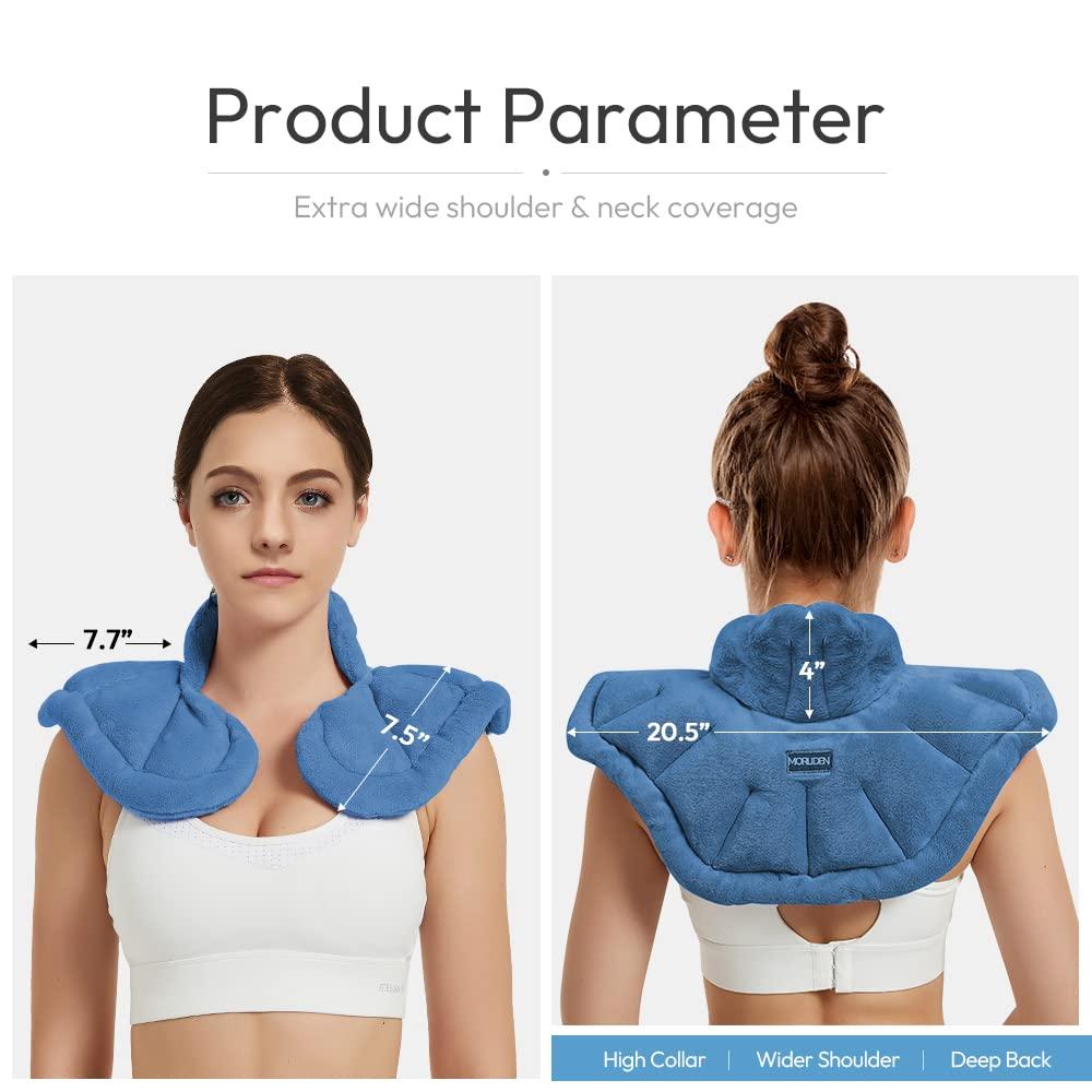 MORLIDEN Microwavable Heated Neck Wrap Warmer and Shoulder Heating Pad Microwave, Weighted Microwave Heating Pad for Neck and Shoulders Hot and Cold Compress