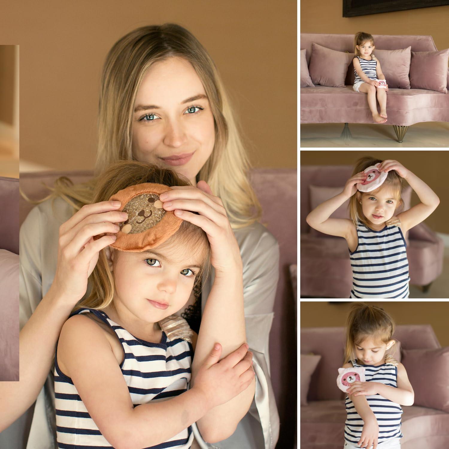 FOMI FOMI Premium Kids Hot Cold Ice Packs | 4 Pack | Soft Colorful Sleeves | Fun Animal Designed Children Gel Bead Wrap | Pain Relief for Kids Boo Boos, Fever, Wisdom Teeth, Tired Eyes, Headaches