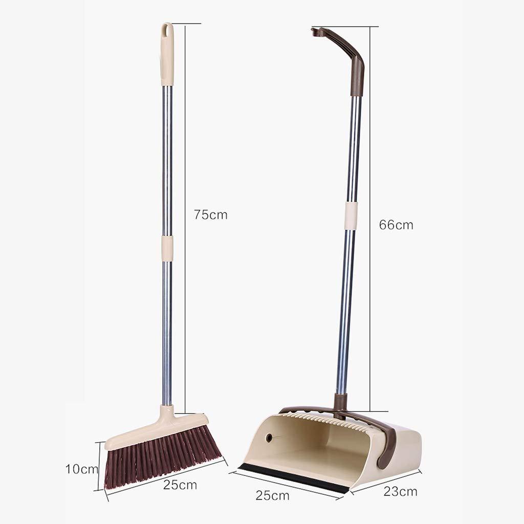 brooms brooms NLIAN and Dustpan Set, with 75cm Long Handle House Sweep with Upright Stand Up Dustpan for Home Kitchen Room Office Lobby Floor Cleaning