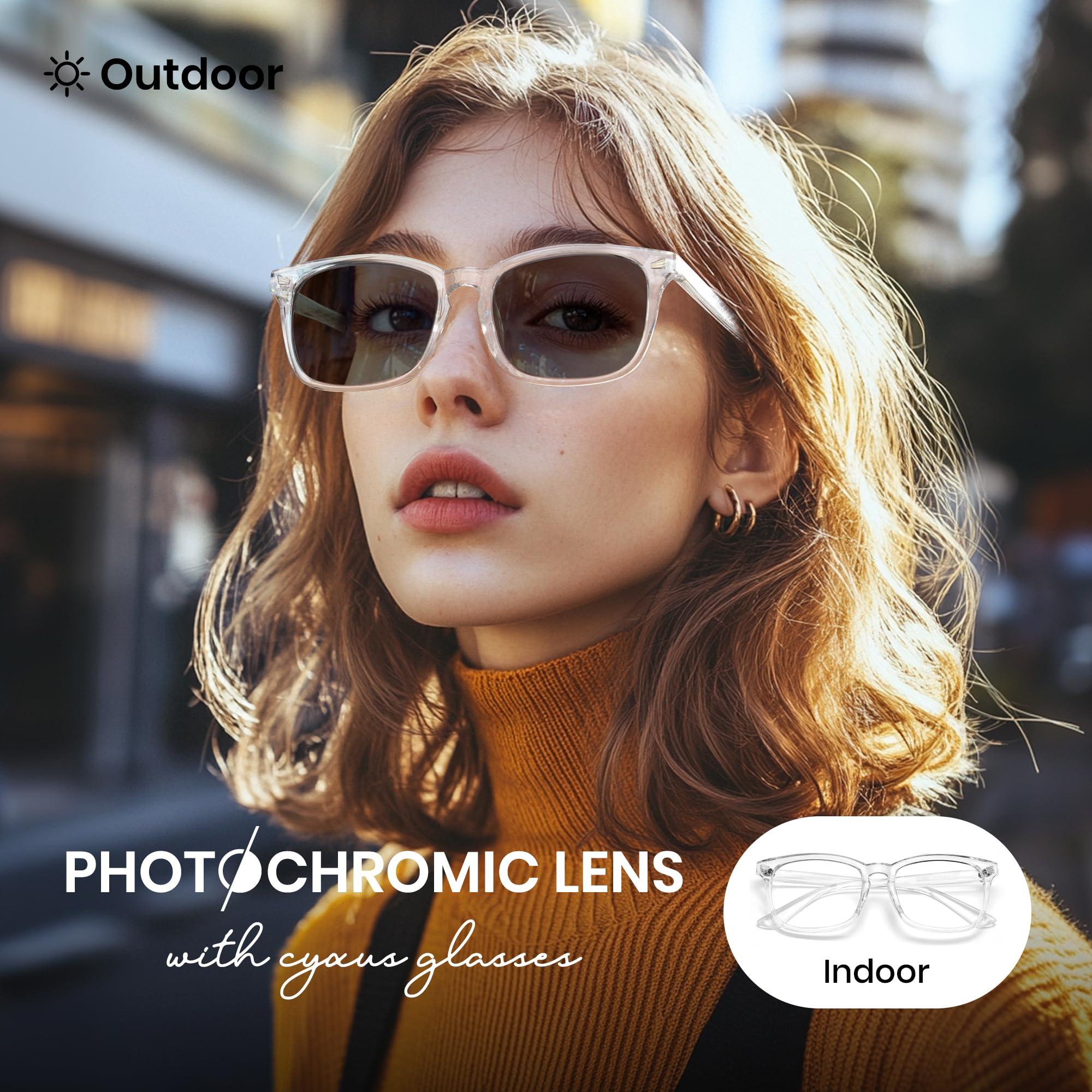 Cyxus Cyxus Photochromic Glasses Men Women UV Protection with Blue Light Blocking 8082i34