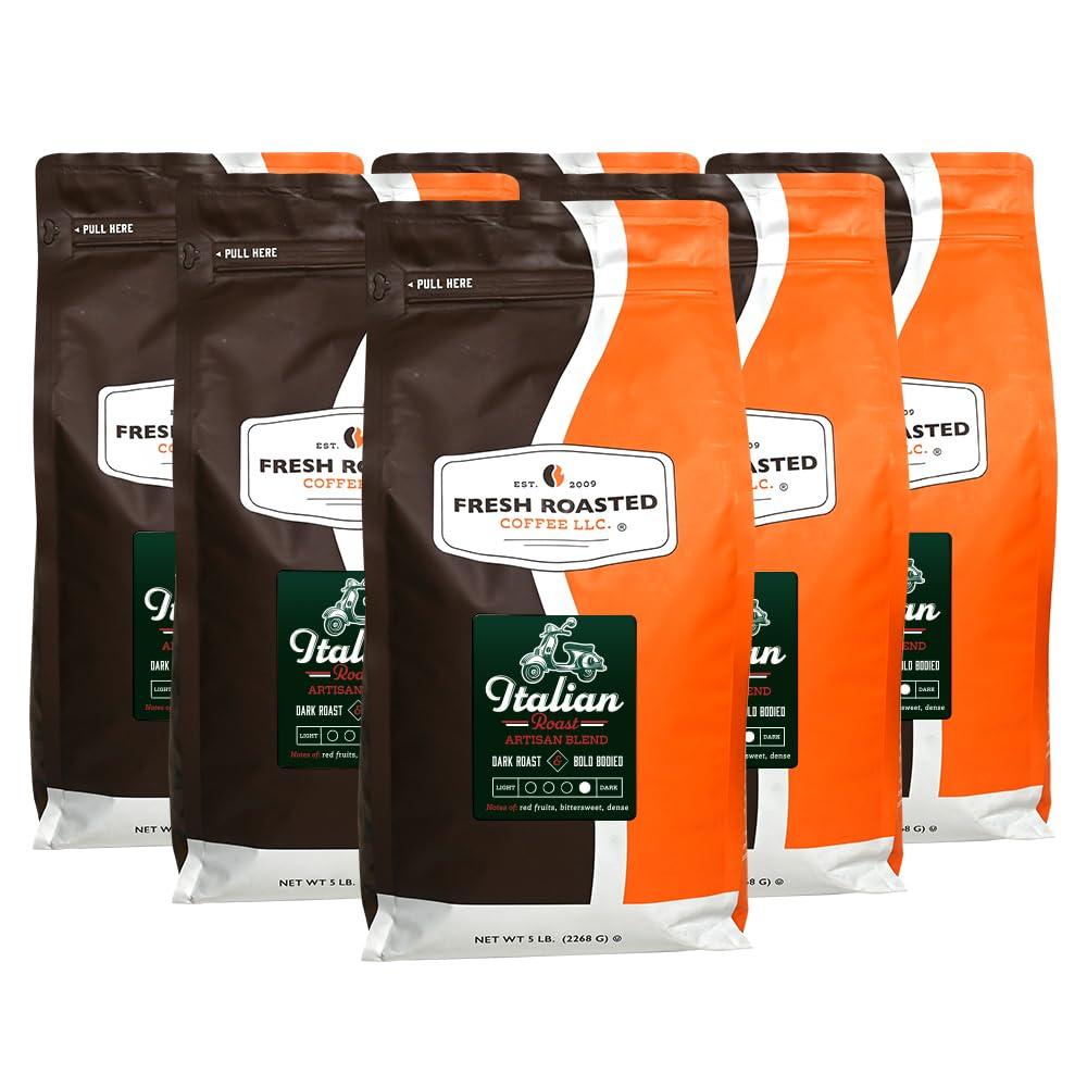 Fresh Roasted Coffee Fresh Roasted Coffee, Italian Roast, 30 lb, Dark Roast, Kosher, Whole Bean