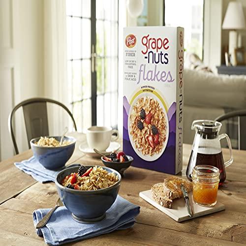Grape-Nuts Post Grape Nuts Flakes Breakfast Cereal, Crispy Whole Wheat and Barley Cereal, Great for Yogurts, Parfaits, and Homemade Snacks, 18 OZ Box