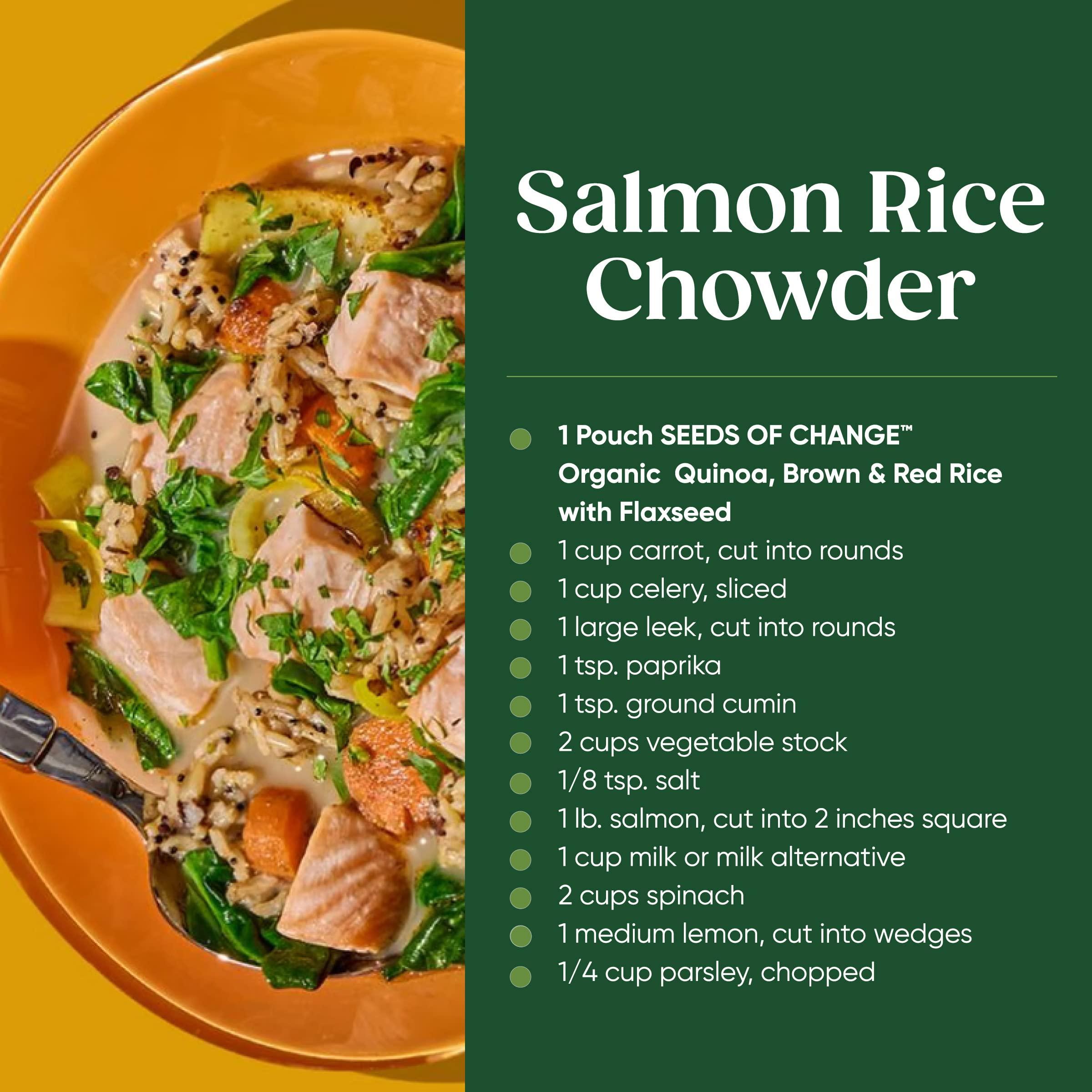 SEEDS OF CHANGE SEEDS OF CHANGE Organic Quinoa, Brown & Red Rice with Flaxseed, Organic Food, 8.5 OZ Pouch (Pack of 12)