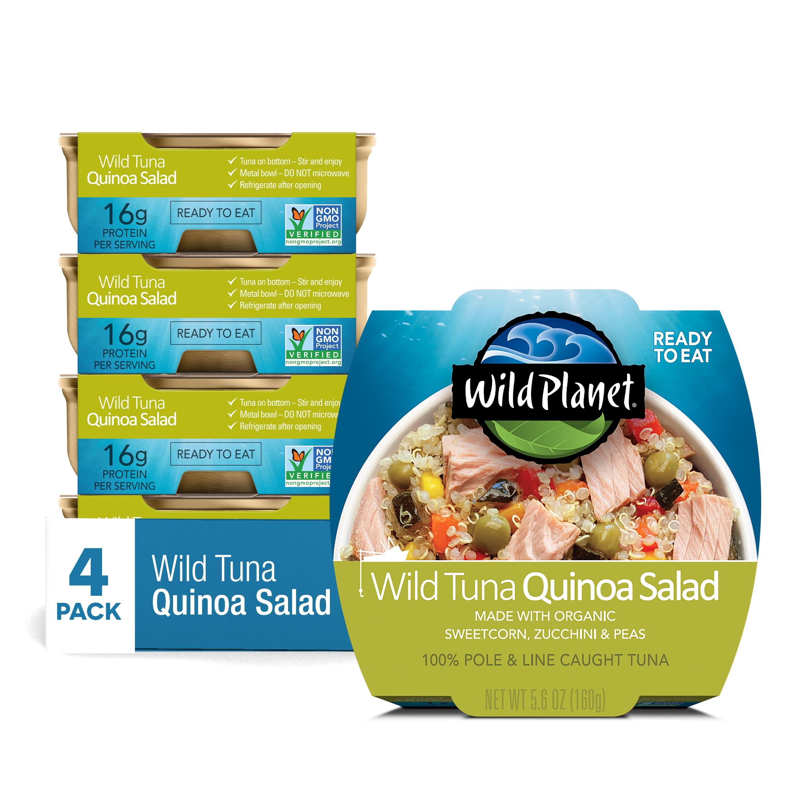 Wild Planet Wild Planet Ready-To-Eat Wild Tuna Quinoa Salad With Organic Sweetcorn, Zucchini & Peas, Tuna Salad, 5.6oz (Pack Of 4)