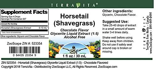 TerraVita Horsetail (Shavegrass) Glycerite Liquid Extract (1:5) - Chocolate Flavored (1 oz, ZIN: 523354) - 2 Pack