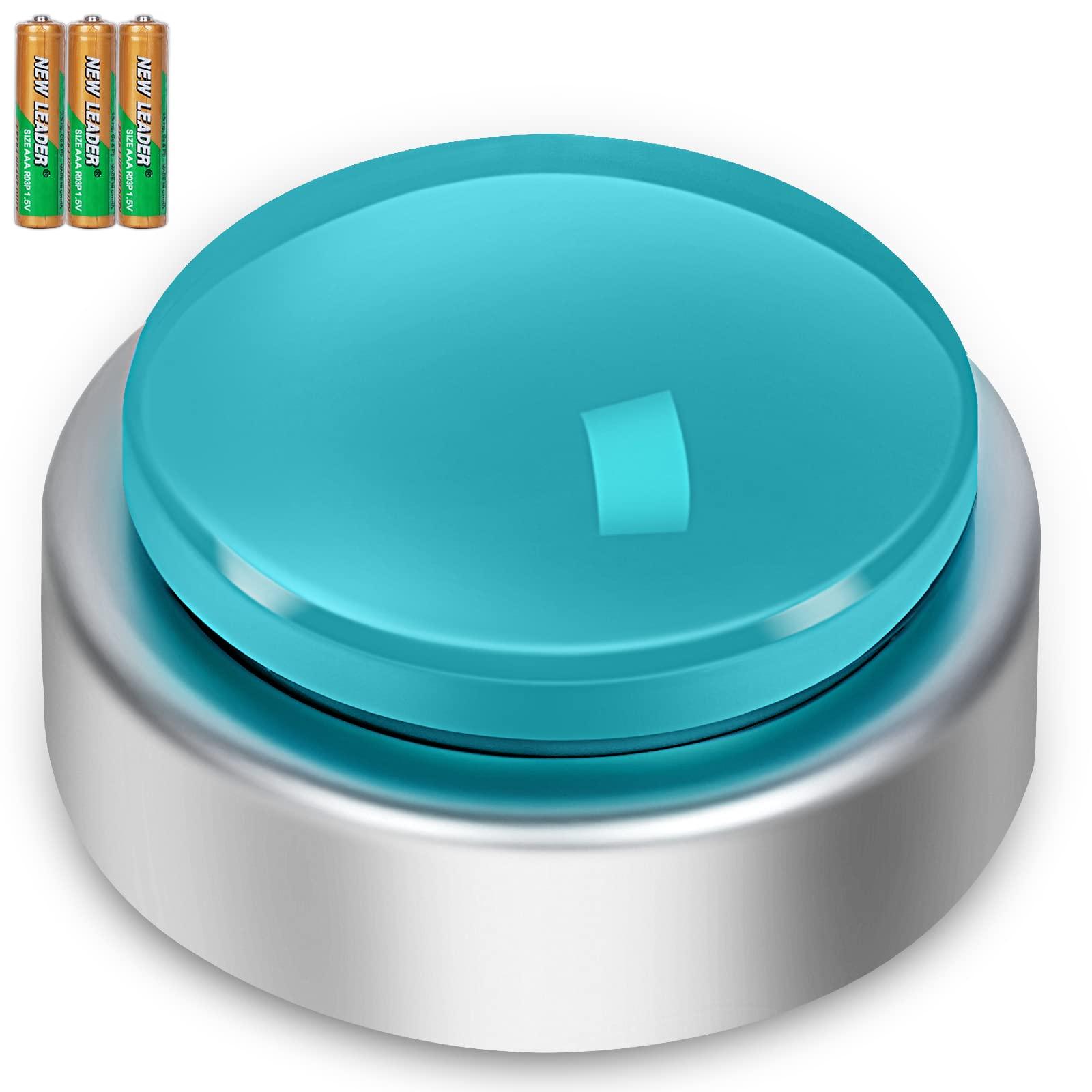 BATVOX BATVOX Large Talking Button Clock, Talking Alarm Clock with Volume Control, Telling Time and Day of The Week, Alarm, Gift Clock for Mother,Father,Seniors,Elderly,Blind People (Silver&Blue)