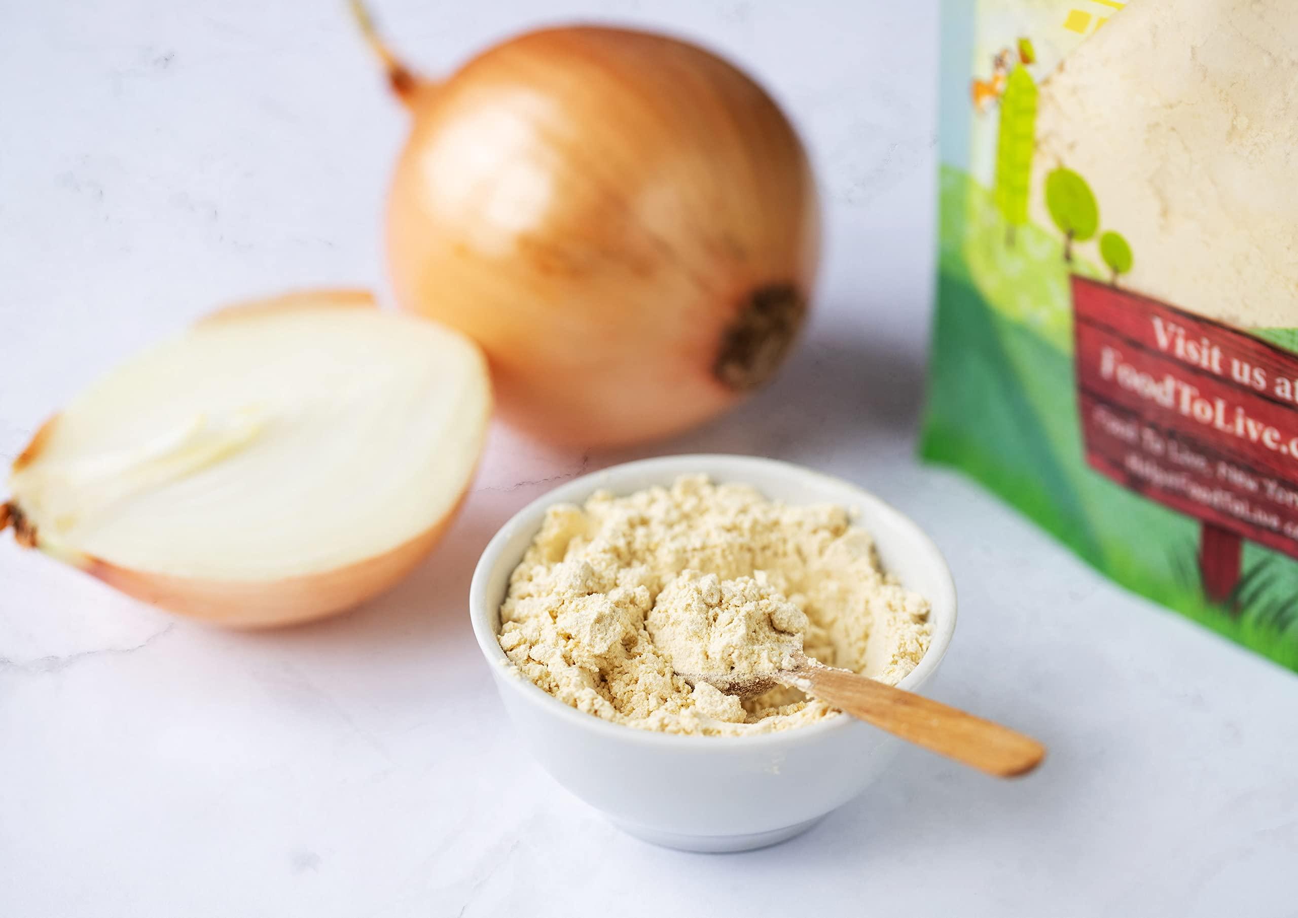 Food to Live Food to Live Onion Powder Finely Ground Dried Onions, Pure, Vegan, Bulk. Rich Onion Flavor. High in Vitamin C, Dietary Fiber. Great Seasoning for Cooking, and Baking. Perfect for Spice Blends