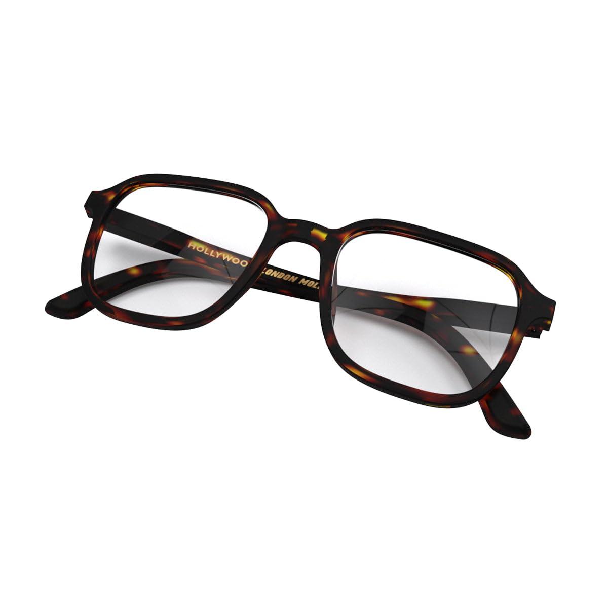 LONDON MOLE LONDON MOLE Eyewear | Hollywood Reading Glasses | Square Reading Glasses | Cool Readers | Stylish Reading Glasses | Unisex | Spring Hinges | Matt Tortoiseshell | magnification + 2.0
