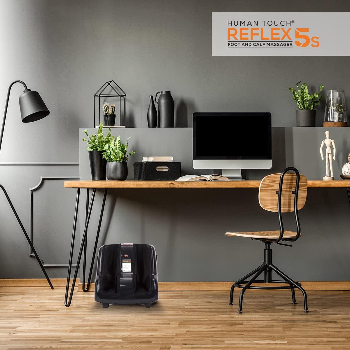 Human Touch Human Touch Reflex5s Foot & Calf Massager for Stress & Plantar Fasciitis Relief+Relaxation +Kneading & Compression for Circulation Support -1 Year Warranty - Adjustable Fit for Women & Men Size 12