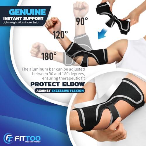 FITTOO FITTOO Elbow Brace for Cubital Tunnel Syndrome, Arm Ulnar Nerve Brace Support for Elbow Discomfort, Tendonitis, Prevent Elbow Excessive Bending, Fit Left & Right Men & Women Arm