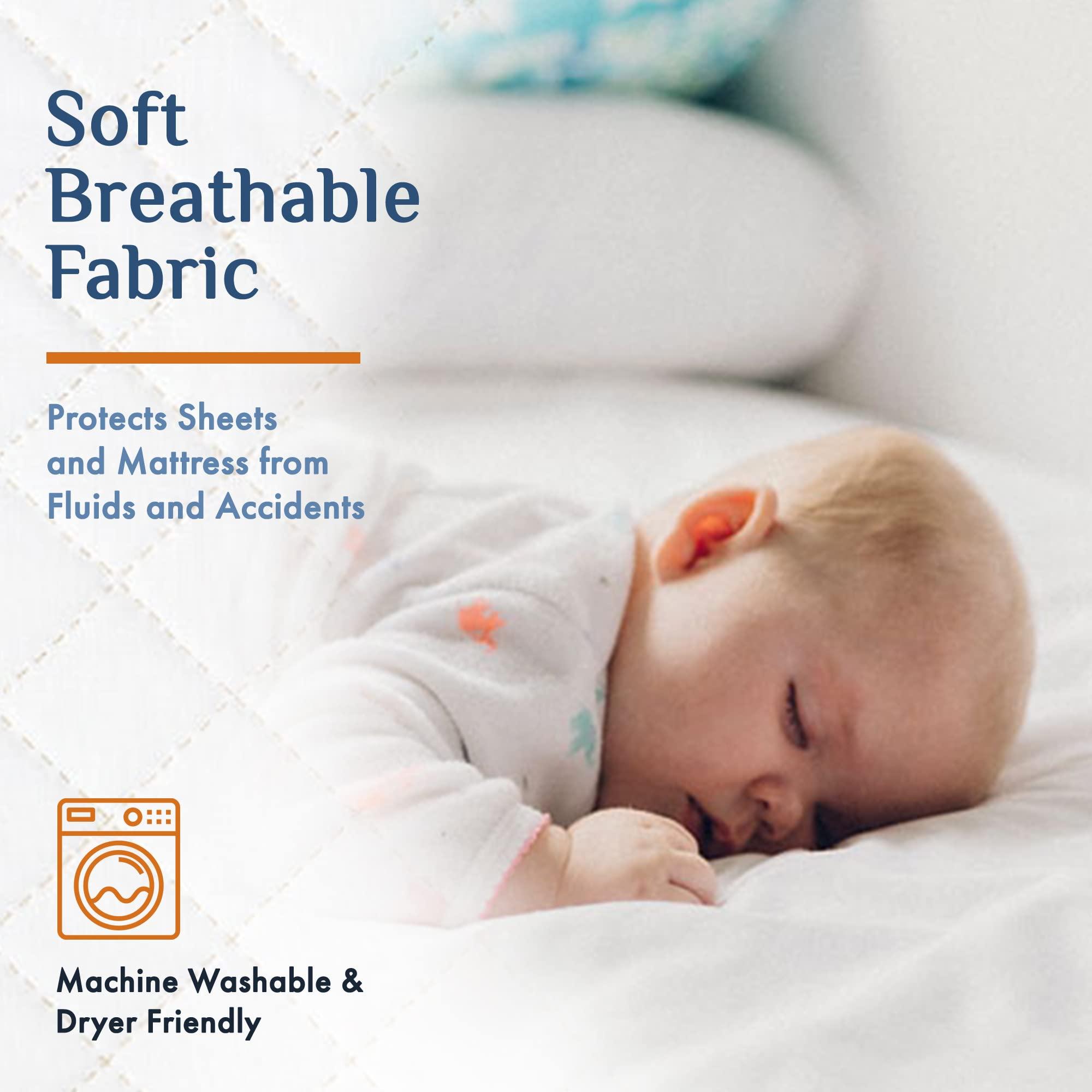 Idyll Nights Washable Incontinence Bed Pad - Waterproof with Tuck-in-Sides Leakage & Sweat Mattress Protector - Reusable Full/Queen 36x60 inch Bed Pad for Kids Adults and Pets