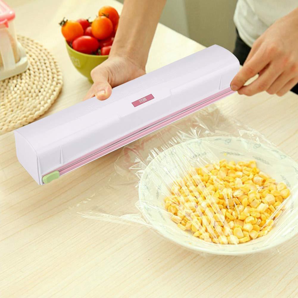 Lazmin Cling Film Cutter, Plastic Food Wrap Dispenser, Wrap Cutter Foil and Cling Film Cutte Storage Kitchen, Made of ABS Material, Non