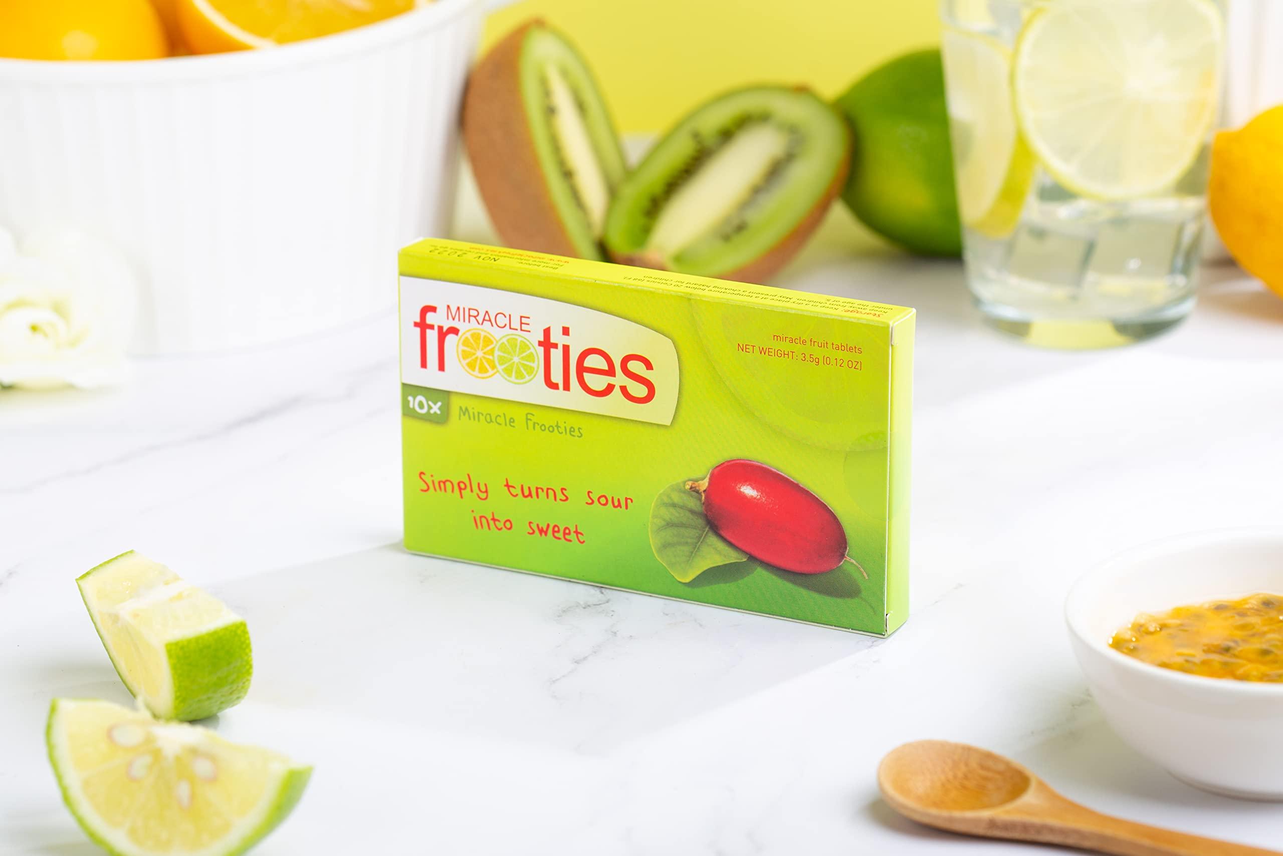Miracle Frooties Miracle Frooties Miracle Berry Fruit Tablets, Sour to Sweet Flavor Change, Taste Shift Magic Miraculin, Sugar Free Cut Sugar Intake 100% Natural Grown, 10 Count Green Box