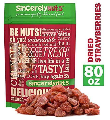 Sincerely Nuts Sincerely Nuts Dried Strawberries (5 LB) Bulk Dried Fruit-Gluten-Free, Vegan & Kosher Snack-Fresh from Thailand -The Perfect Snack for Your Sweet Tooth Craving