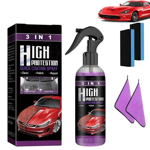 Jonissi 3-in-1 Car Coating Spray, Qpcases 3 in 1 High Protection Quick Car Coating Spray, High Protection 3 in 1 Spray, 3 in 1 Ceramic Car Coating Spray, Kreypo Ceramic Coating (1PC-30ML)