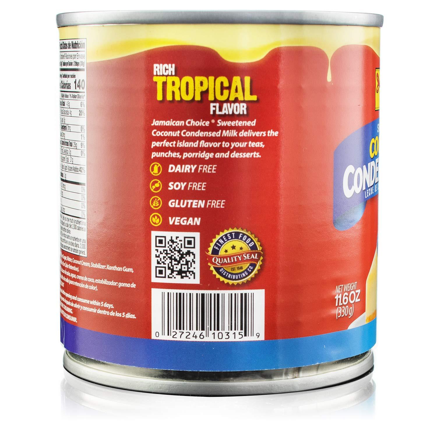 Jamaican Choice Sweetened Coconut Condensed Milk, Dairy & Soy Free, Vegan & Gluten free Kosher | 11.6 Oz (Pack of 4) - by Jamaican Choice