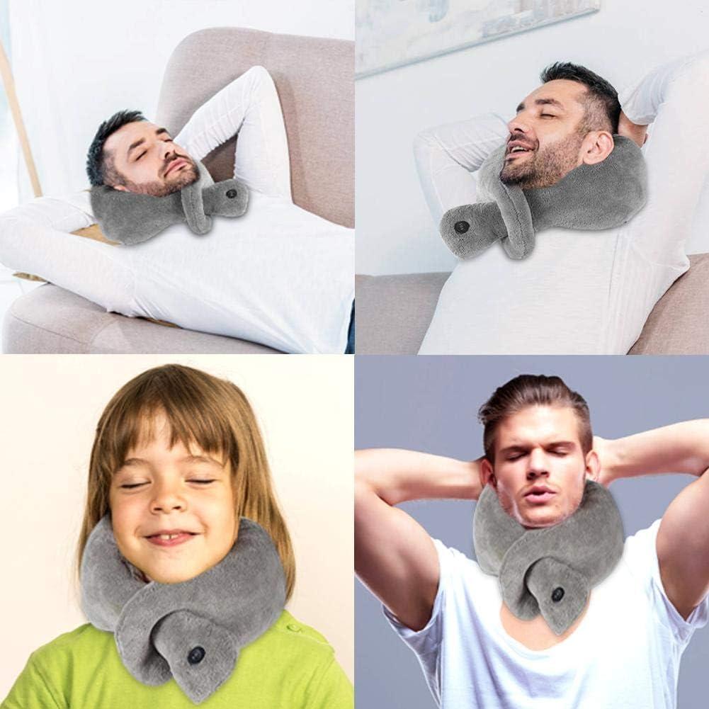 TMISHION Massage Pillow, Vibrating Massaging Neck Pillow Neck Travel Pillow Massage Cushion Relax Muscles Relieve Stress, Use At Office, Home And Car