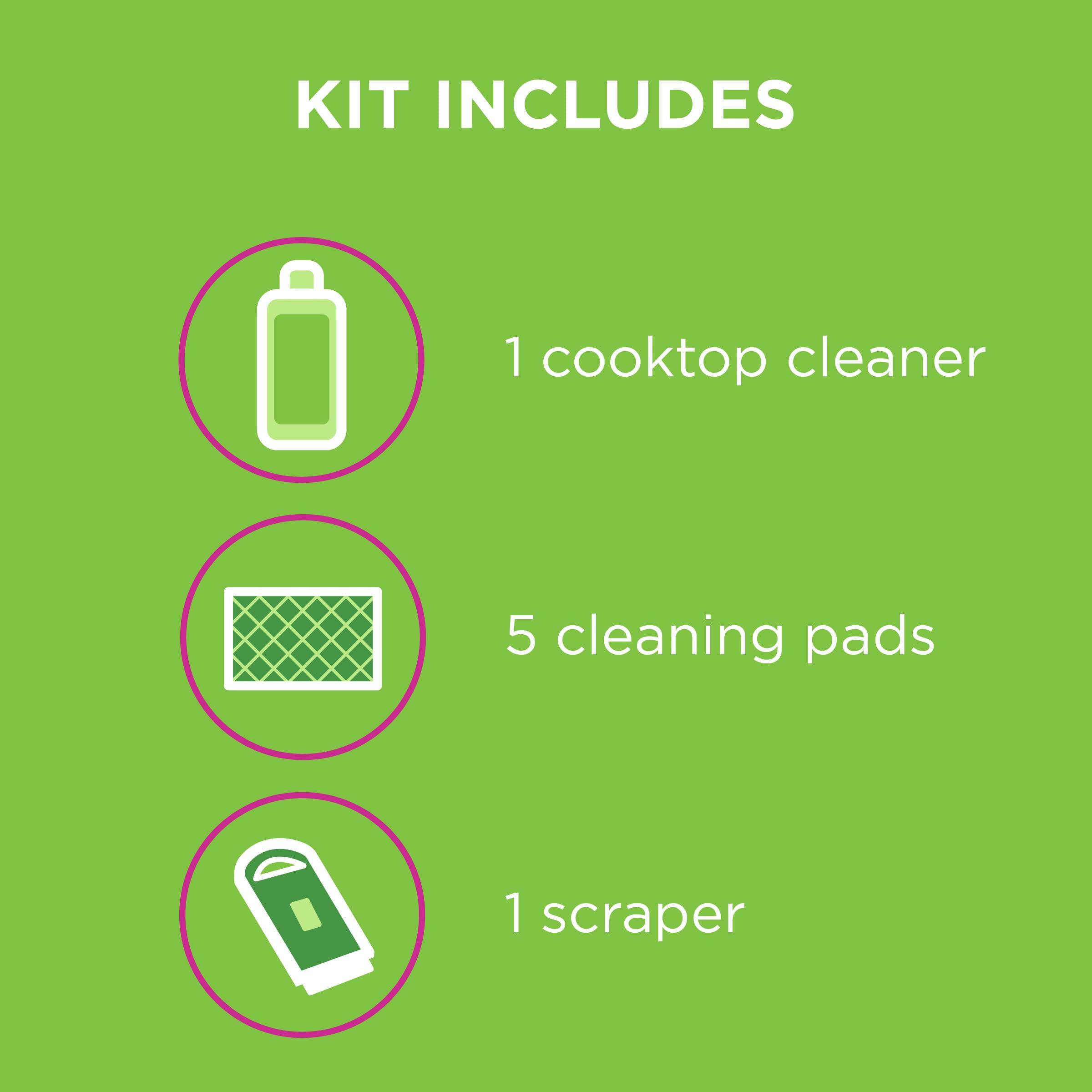 Affresh Affresh Cooktop Cleaning Kit, Safe for Glass & Ceramic Cooktops, Includes 5 oz cleaner, 5 pads, 1 scraper